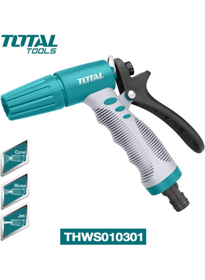 Total Plastic Trigger Nozzle THWS010301 – Adjustable 3-Way Spray (Cone, Jet, Rinse) – ABS High-Impact Body with TPR Soft Grip & Nylon Lever – Garden, Car, Household Use - Image 5